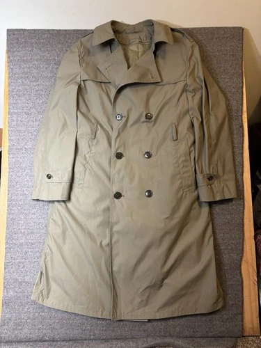 DSCP Valor Collection Lined Double Breasted Button Trench Coat Brown 40R image 2