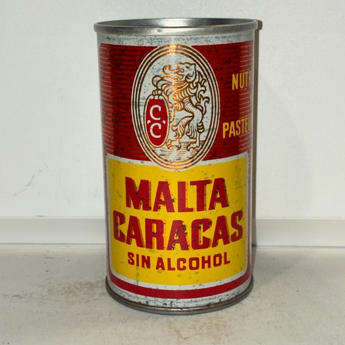 Malta Caracas beer can, Venezuela , bottom opened