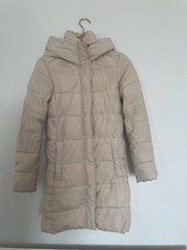 H&M Cream Hooded Puffer Coat Xs￼