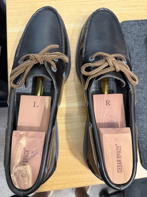 Sperry Top-Sider Men s Brown Leather Boat Shoes Lace-Up Green Sole Size 9.5