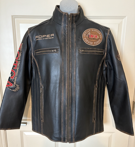ROPER~ 2010 Indian National Finals Rodeo Leather Jacket~ SZ S~NWT~ | eBay