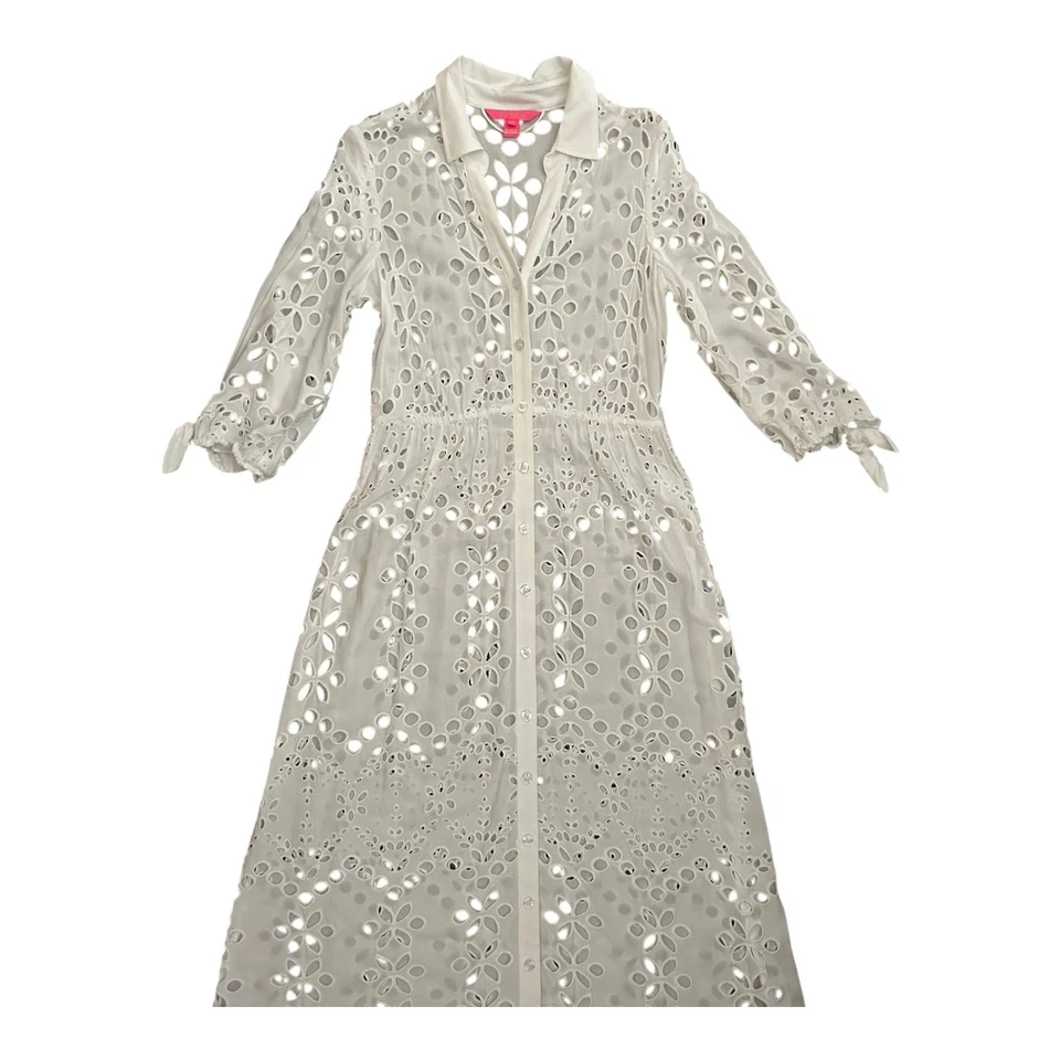 Vestido midi Lilly Pulitzer blanco con ojales Amrita talla 2 Foto 3 de 4