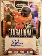 2025  Prizm Sensational Signatures Shimmer Enrique Bradfield Jr (RC AU) Orioles
