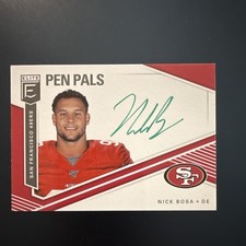 Panini Donruss Elite Pen Pals Nick Bosa Autograph #PP-NB 49ers Green ink /10
