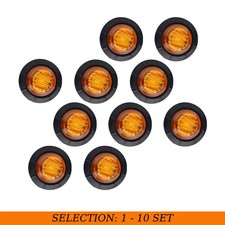 10-100pcs Led Side Marker Light Truck Trailer Round Amber Bullet Clearance Lamp