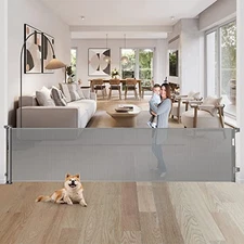 WOMHOM 80" Extra Large Retractable Baby Gates Extra Wide SH20.007 - GRAY