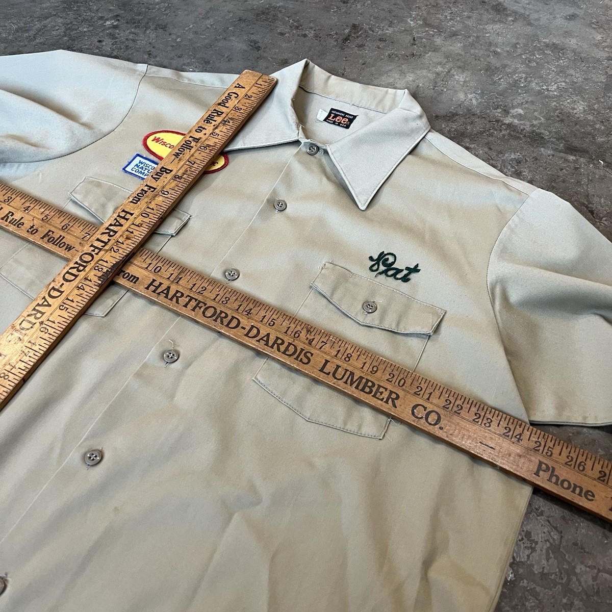 Vintage 70s Lee work shirt XL chain stitching wisco Electric Vtg View 6