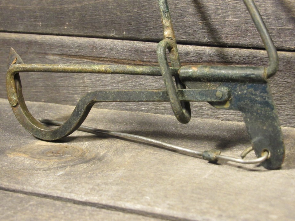Antique Vintage Spring Hook Fish Trap D- 1930s- ice fishing | eBay