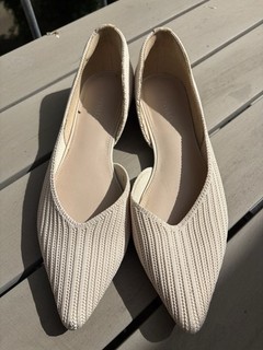 Damen Ballerina Stoff Hellbeige Gr. 38 wenig getragen Vivaia