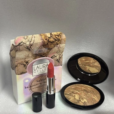 Laura Geller Supersize Balance-n-Brighten Foundation 20g Deep & Lipstick