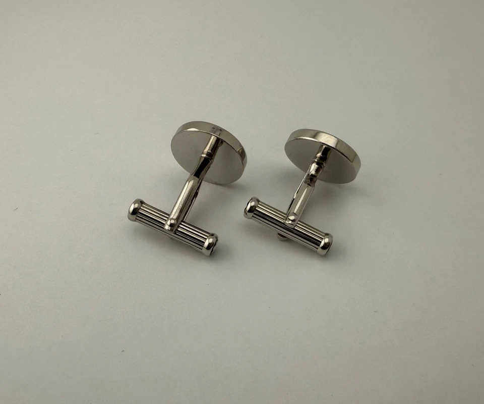 Gemelli vintage Montblanc Germany in acciaio inossidabile con onice nera - Immagine 2 di 4