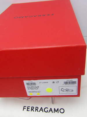 NIB FERRAGAMO DUPONT OFF WHITE LEATHER LOGO PENNY LOAFERS  display picture 3