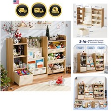 Kids Toy Book Storage Organizer Large Bookshelf with 7 Removable Bins