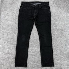 John Varvatos Jeans Men  s 34 Black Bowery Slim Straight Cotton Stretch