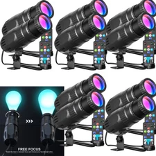 1/2/10x Wiwreenm 4in1 RGBW 30W LED Pinspot Light Spotlights with Remote DJ Party