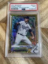 2021 Bowman Chrome Daniel Lynch Refractor Gold Shimmer /50 BCP-54 Royals PSA 9