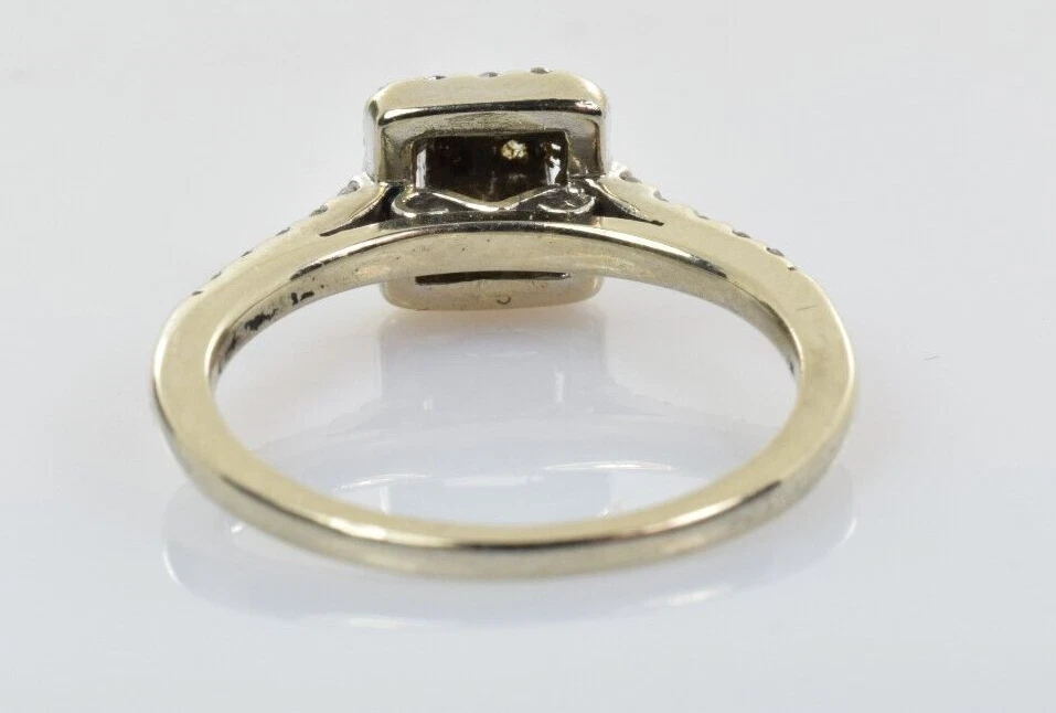 钻石镶嵌订婚戒指 14k 白金 0.75 克拉金色 5.5 码 — 第 4/4 张图片