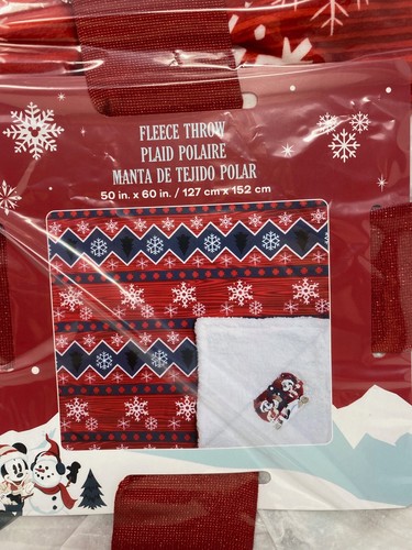 "Nuevo con etiquetas Disney Mickey & Minnie Lanzamiento de Vellocino Reversible de Navidad SUPER SUAVE 50"" x 60" - Imagen 10 de 11