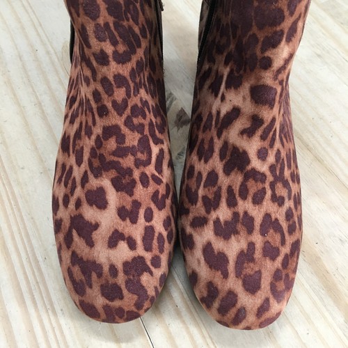 Sam And Libby Boots Womens 7.5 Eliza Leopard Print Zip Heels Ankle Bootie Brown - Picture 6 of 20