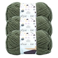  3 Pack Lion Brand Yarn 617-174W Two of Wands: Hue  Me Bulky Yarn, Fatigues