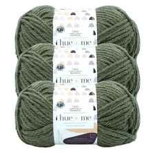 (3 Pack) Lion Brand Yarn 617-174W Two of Wands: Hue + Me Bulky Yarn, Fatigues