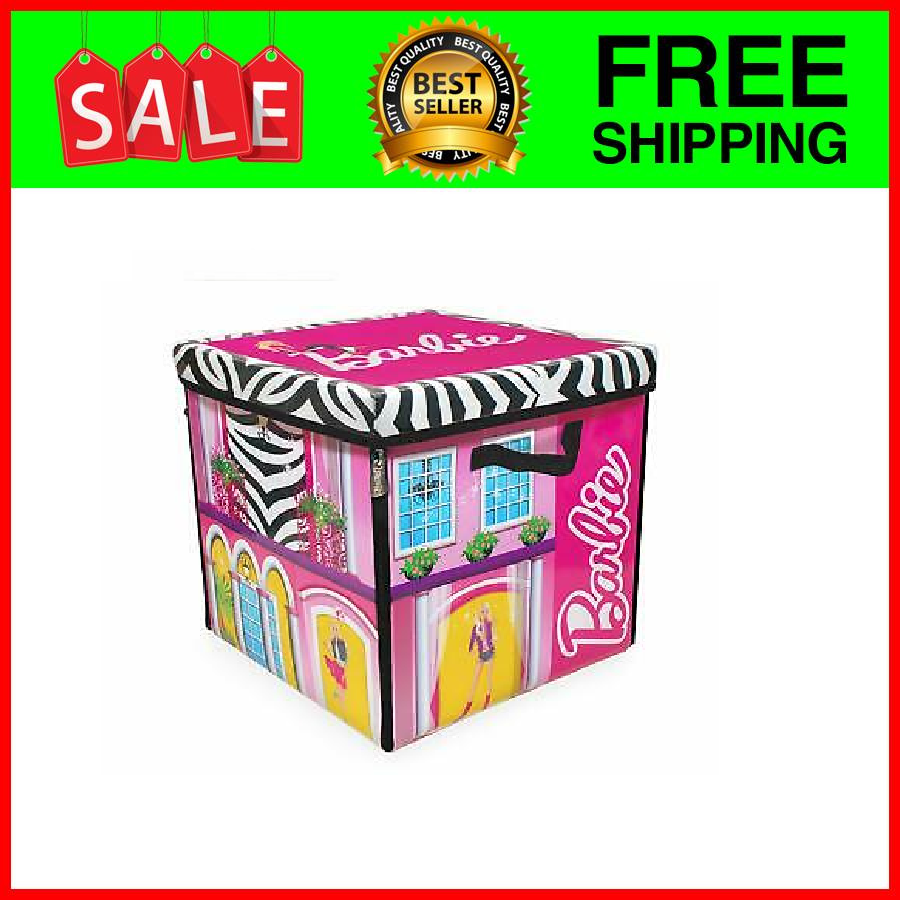 barbie zipbin 40 doll dream house toy box & playmat