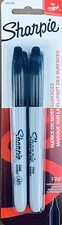 Sharpie Pen Style Quick Dry Permanent Fine-Point Markers Black 2 PACK