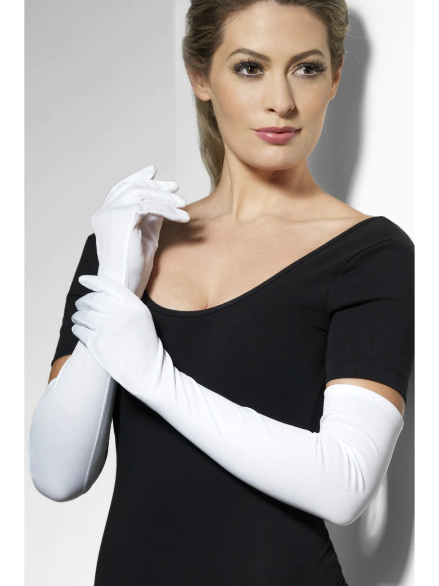 fancy dress long white gloves Gloves, White, Long