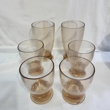 Plastic tapered footed tumblers stackable lot of 6 Vintage water glasses