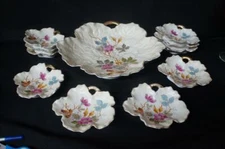 11 Pcs Victoria Carlbad Austria Serving Bowl 10 Individual  Bowls