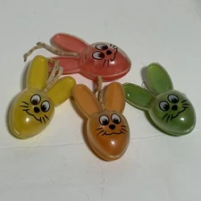 Sun Hill Easter Blow Mold Containers  Bunny Set of 4 Easter Bunny Candy Holder