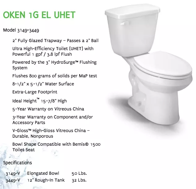 Vortens OKEN 1G EL UHET White Toilet 3149 3449