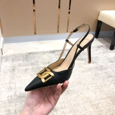 Tod's Women's Leather Skinny Heel Twist Button-up Sandals