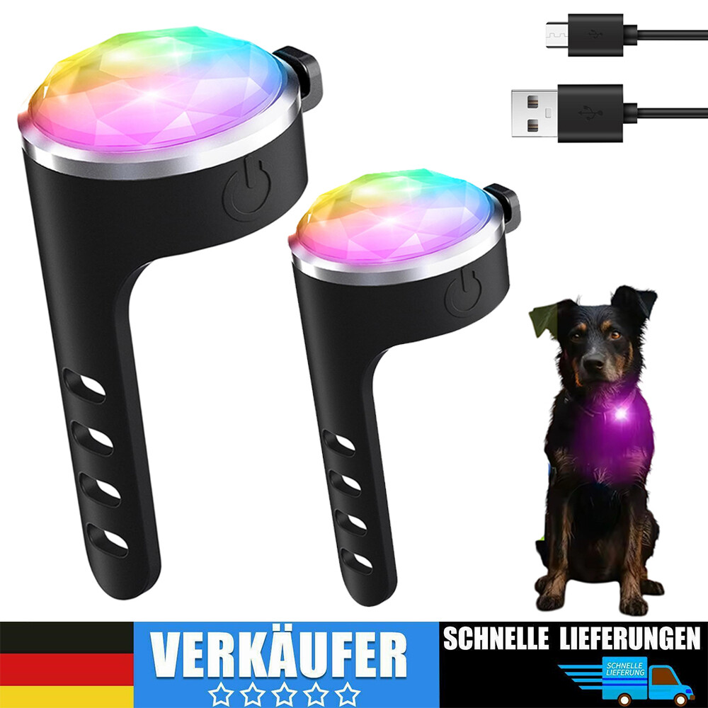 2tlg Hundehalsband Anhänger Katze Hund Welpe Sicherheit Leuchtend Wasserdicht
