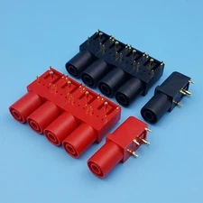 10pcs right angle gold-plated 4mm safety banana female jack socket connector #