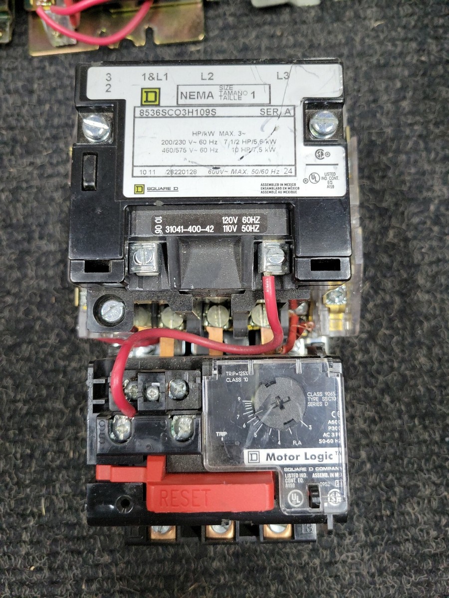 8536SCO3H30S Square D Size 1 Starter w/ 3-9A Motor Logic 8536SCO3H30S Square D Size 1 Starter w/ 3-9A Motor Logic