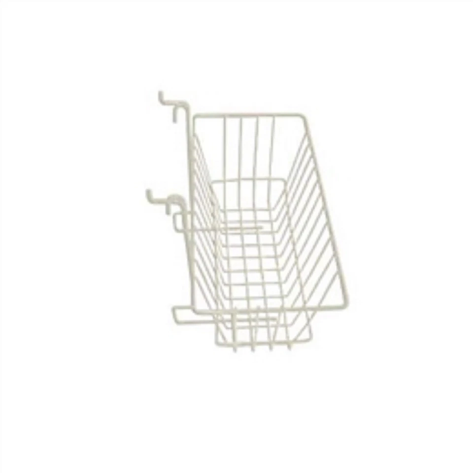 Only Hangers Slatwall Gridwall Basket 12" Long x 6" Deep x 6" High White 6pk