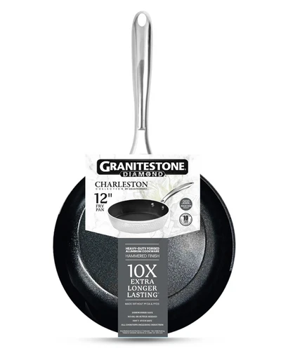Granitestone Charleston 12" Hammered Nonstick Frying Pan With Stay Cool Handle