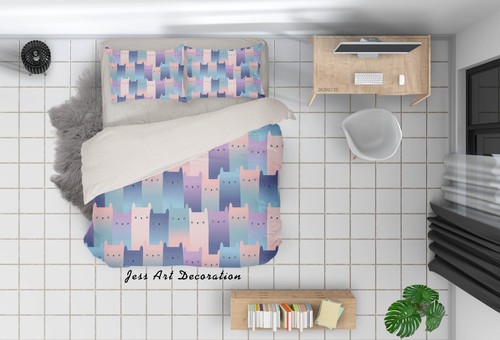 3D Animal Cartoon Pattern Kids Quilt Cover Set Duvet Cover Bedding Pillowcases