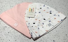 BuybuyBaby Tiny Citizen Infant Baby White Milk & Pink Salt 2PC Hat Set 3M - 9M
