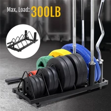 Horizontal Bumper Plate Rack Strength Fitness Rack Plate Holder Standard Plate 