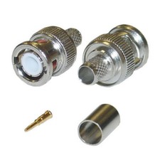 100 pcs of BNC Connector, BNC-135 Male Plug, 75 Ohm, Crimped.