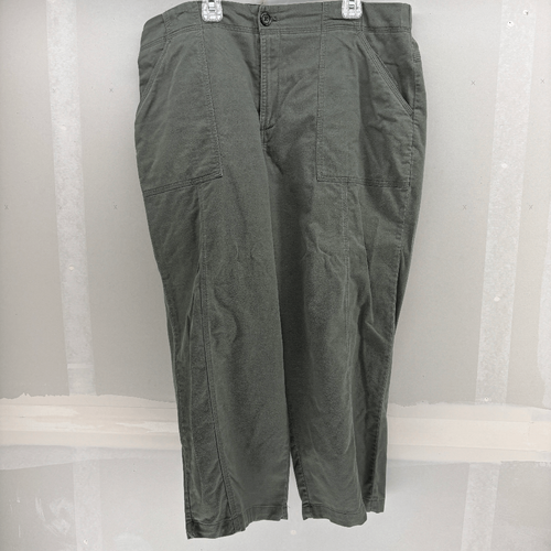 Christopher & Banks Olive Green Capri Pants W/ Pockets Women’s Size 16 EUC