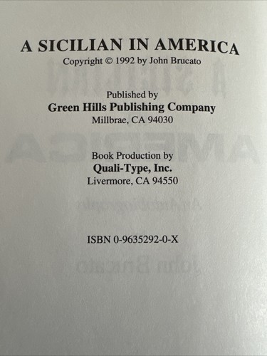 A Sicilian In America By John Brucato HC DJ 1st Edition Signed - Picture 5 of 8