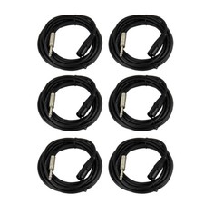 6-Pack 15FT XLR 3Pin Male Shielded Mic Cables To 6.35mm 1/4" Stereo  Audio Cable