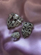 Vintage Art Deco Style Fur/Scarf Clips