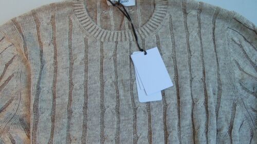 LARGE STONE PURE LINEN SWEATER L-50 189.00 CART.  GS-A010X - Picture 1 of 5