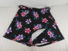 Vintage Sostanza Floral Skort Shorts Skirt Denim Size 8 NEW Black 90s Y2K L1