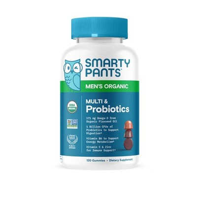 SmartyPants Multivitamin for Men, Organic 120 Count (Pack of 1), Natural 