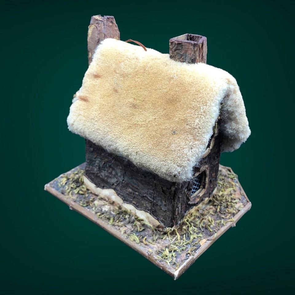 De Colección Adorno Hadas Bosque Cabaña Amarillo Mossy Techo Hecho a Mano Gnomo Elfo Alemán Foto 4 de 4